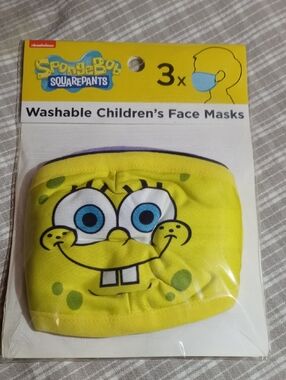 SpongeBob Squarepants Yellow Kids Face Mask with Blue Eyes
